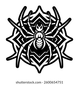 Spider web symbol icon in filled style
