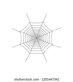 Spider web symbol, vector Halloween illustration, spider web isolated on white background.