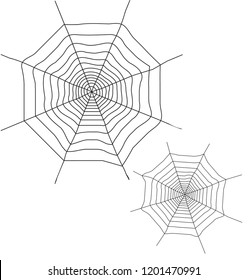 Spider web symbol, vector Halloween illustration, spider web icon isolated on white background.