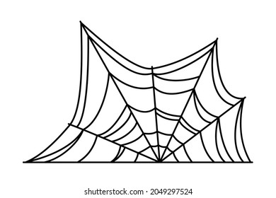 Spider Web Symbols, Realistic Spiderweb. Applicable As Halloween Tattoo, Halloween Decor Or Banner. Spider Web On White Isolated Background. Vector Illustration