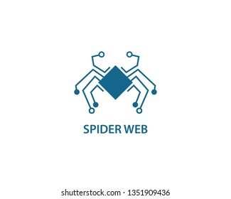 Spider web Technology logo vector