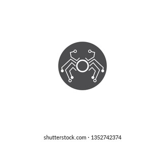 Spider web Technology logo vector