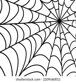 Spider web texture. Halloween hand drawn cobweb background. Vector illustration.