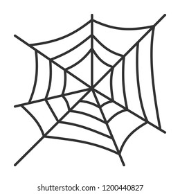 Spider web thin line icon. Cobweb vector isolated on white linear symbol with different stroke width. Spiderweb black outline sign halloween. Editable stroke icon without fill Simple graphic pictogram