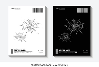 Spider web is the title of the image. The vector is a black and white of a spider web