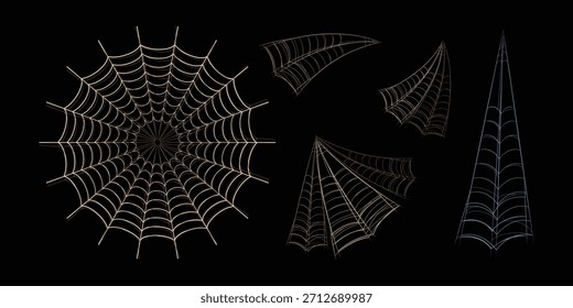 WEB DE ARAÑA EN VARIAS FORMAS ELEMENTOS DE ILUSTRACIÓN
