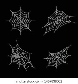 Spider web vector asset set for halloween