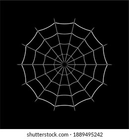 Spider web vector with black background.