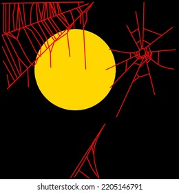 Spider web vector with black background