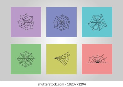 Spider web vector with colorful background for designer.
