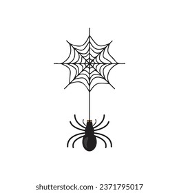 Spider with web vector design, spiderweb