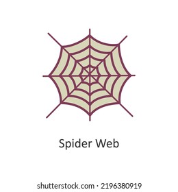 Spider Web  vector filled outline Icon Design illustration. Halloween Symbol on White background EPS 10 File