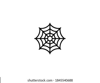 Spider web vector icon. Isolated cobweb, spider web illustration