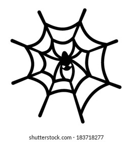 Spider web and spider. Vector illustration.