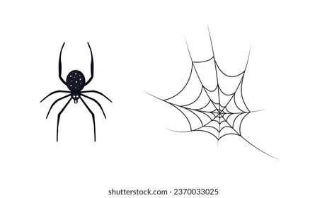 A spider and a spider web vector illustration