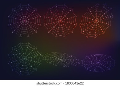 Spider web vector illustration for halloween, spider web wireframe graphics Horror cartoon horror, fear and creepy concept art