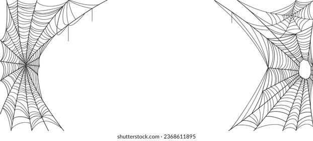 Ilustración vectorial web de araña, diseño de elementos de halloween