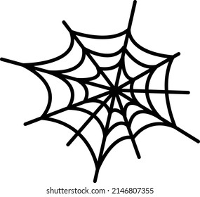 Spider web vector illustration isolated on white background. Web silhouette. Halloween design 