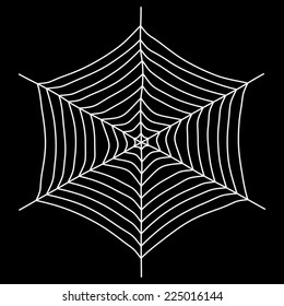 Spider web vector illustration. Isolated on a black background.