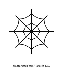 Spider web vector isolated on white. Happy Halloween symbol. Cobweb sign, scary, spooky, horror Halloween decor