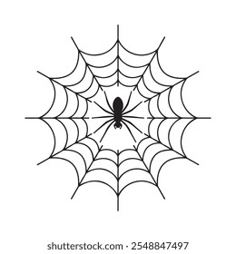  spider web vector line art Halloween.