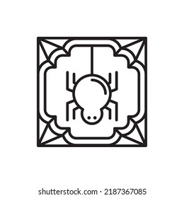 Spider Web vector Outline Icon Design illustration. Halloween Symbol on White background EPS 10 File