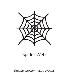 Spider Web  vector outline Icon Design illustration. Halloween Symbol on White background EPS 10 File