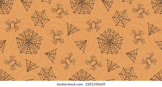 spider. web. vector. the pattern. seamless pattern. halloween background. holiday. background for the priest. printing on paper. style. scary. joyfully.