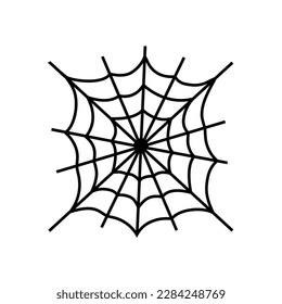 Spider web. Vector stock illustration. isolated. White background. Hand drawn