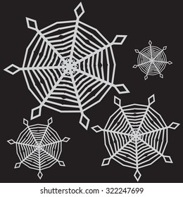 Spider web vector white on black
