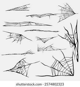 Spider Webs Collection Set Illustration Element
