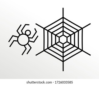 Spider and Spider webs icon vector isolated