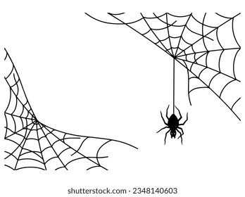 Spider webs Silhouette Halloween Illustration