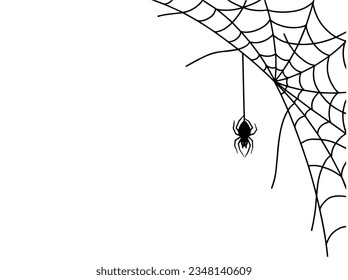 Webs de araña Ilustración de Silhouette Halloween