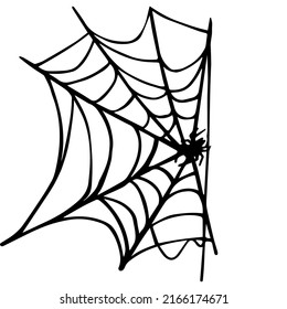 Spider web.Sketch en estilo doodle.Vector art.