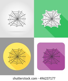 spider wed flat icons vector illustration isolated on background