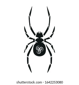 Spider with white symbol on the back