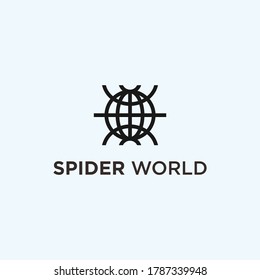 Spider World logo vector silhouette icon