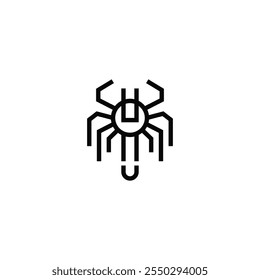 Combinación de diseño de logotipo de araña y llave inglesa.