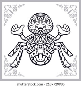 Spider zentangle arts isolated on white background