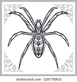 Spider Zentangle Arts Isolated On White Stock Vector (Royalty Free ...