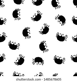Spider.Hand drawn ,Seamless pattern,background,wrapping paper.