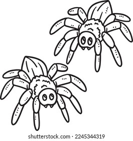 Spiderling Isolated Coloring Page for Kids
