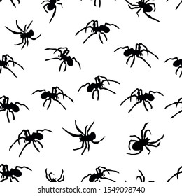 Spiders background. Seamless vector illustration.