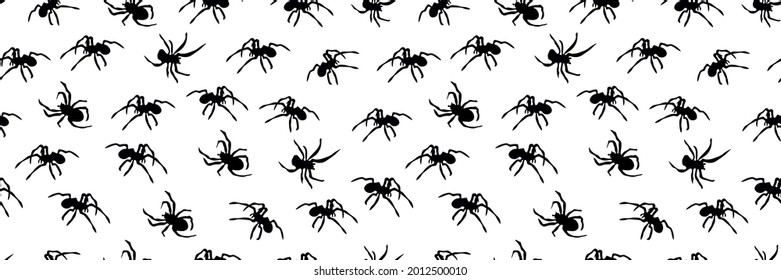 Spiders background. Seamless vector illustration.