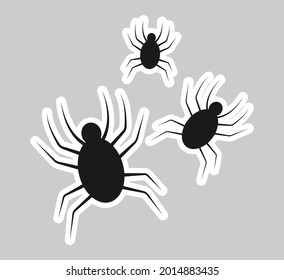 spiders halloween sticker. vector illustration