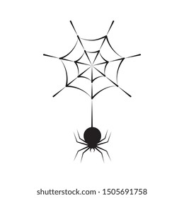 Spiders Happy Halloween icon vector illustration