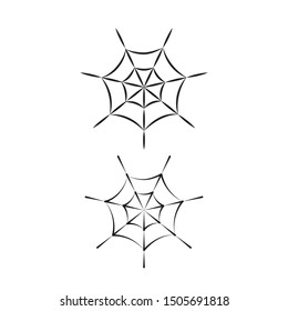Spiders Happy Halloween icon vector illustration