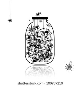 Spiders in jar for your design