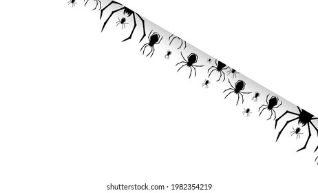 Arañas En Fondo Blanco Con Elemento De Diseño De Fondo Sombra Halloween. Espeluznante, aterrador vector de decoración de horror